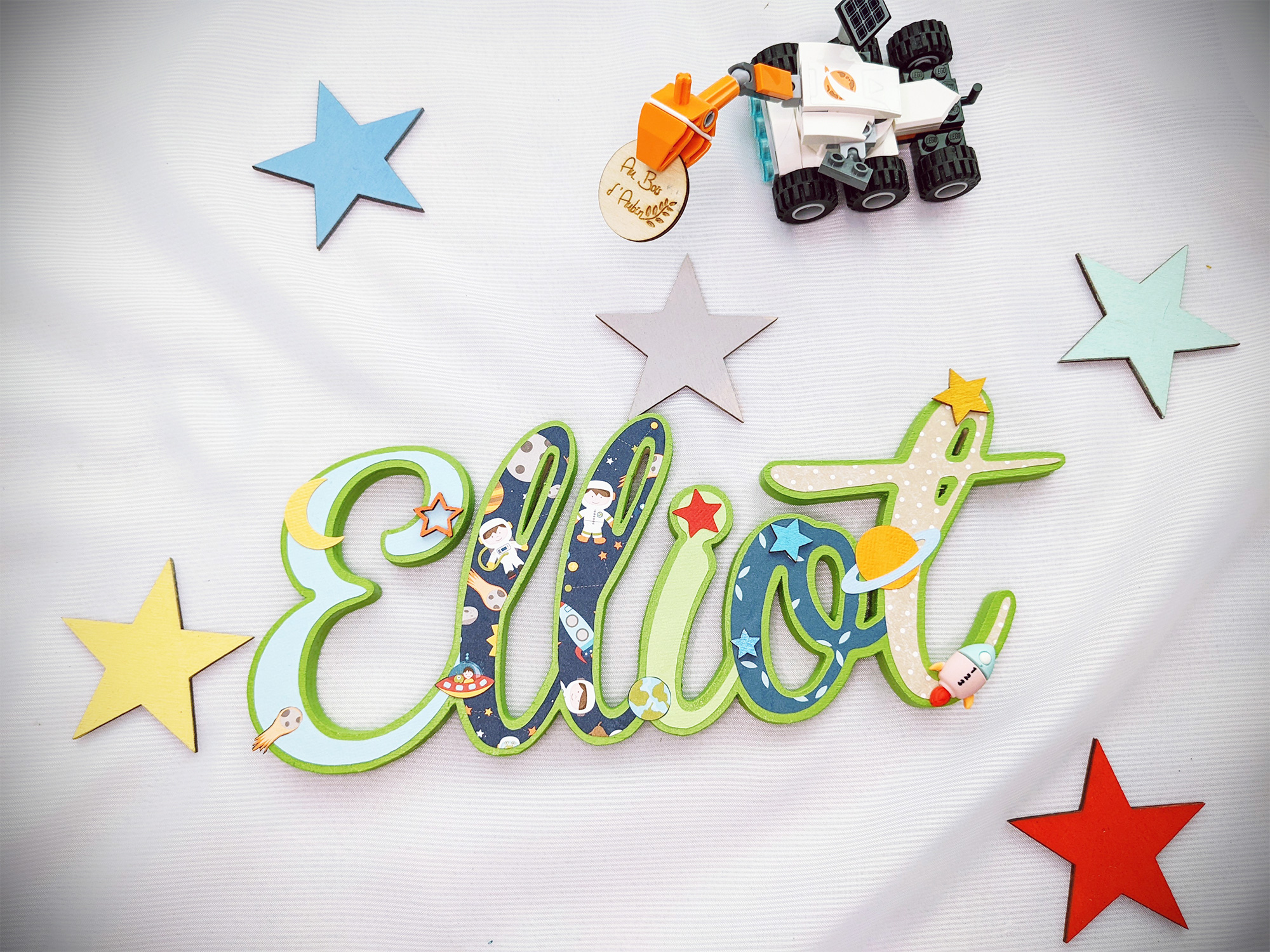 Prénom en bois - Espace