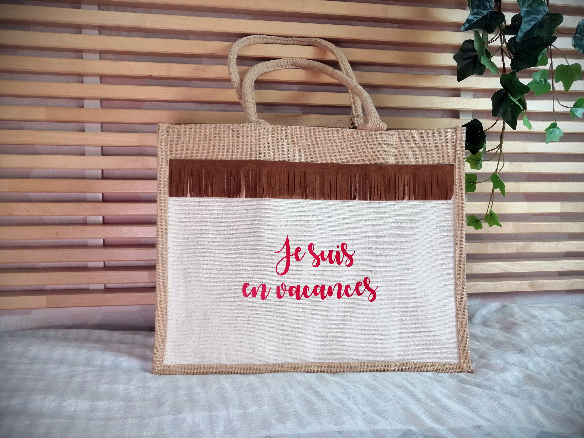 Sac en jute avec texte personnalisé