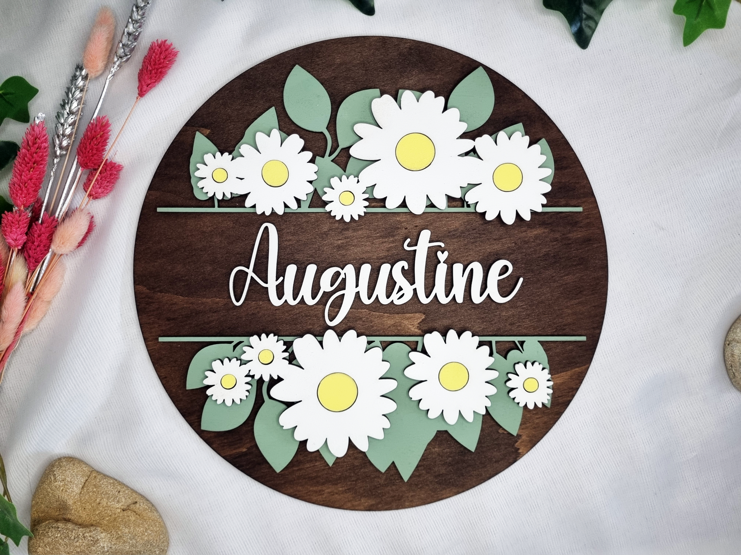 Couronne en bois - Printemps