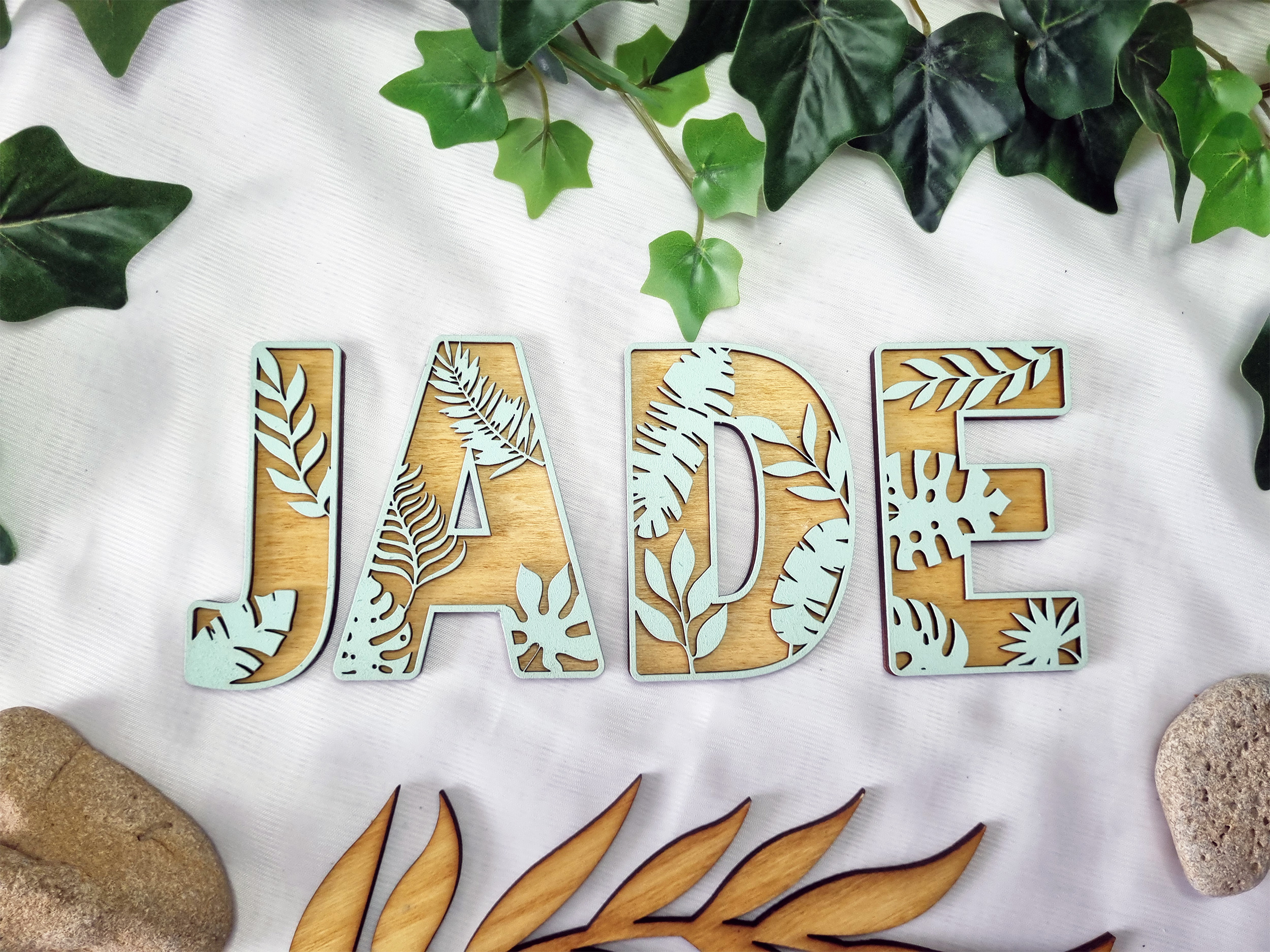 Lettre en bois en relief - Tropicale